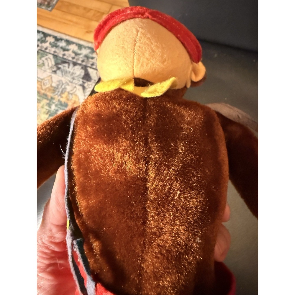 Vintage Ideal Toy Corp Monkey Plush Doll Red Shorts Green Shoes Bow Tie Retro - Picture 15 of 16